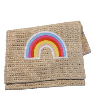 New boho woven rainbow table runner 72" long